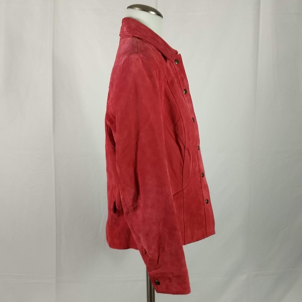 Coldwater Creek PM Pink 100% Leather Jacket Coat - Picture 7 of 7